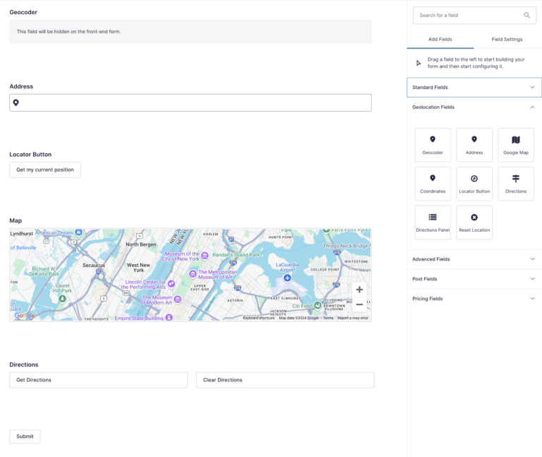 Gravity Forms geolocation Geolocation Fields