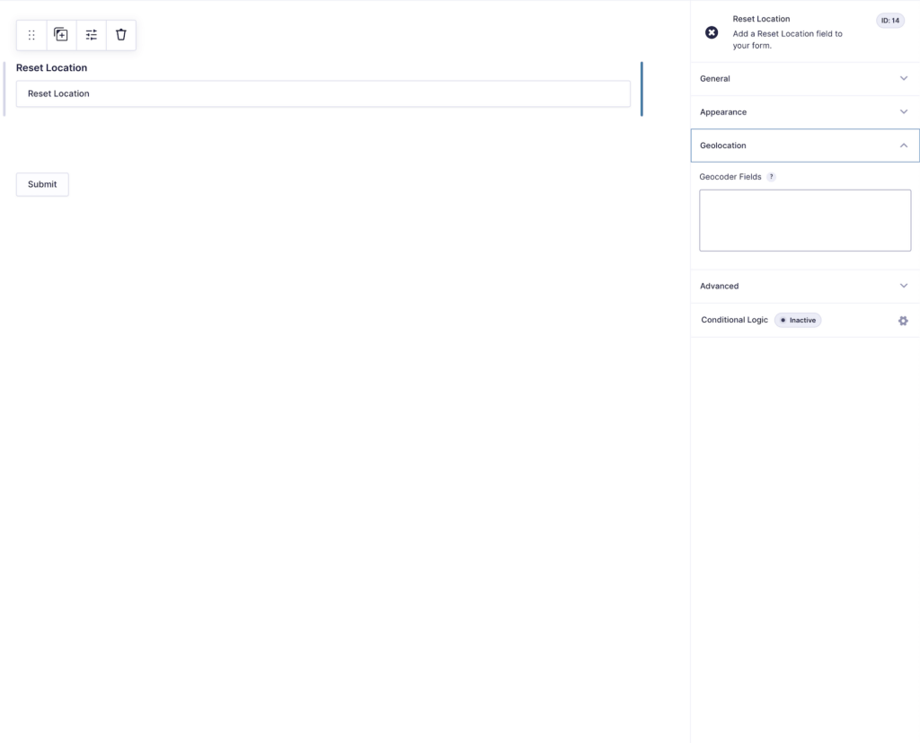 Resent Location Field options