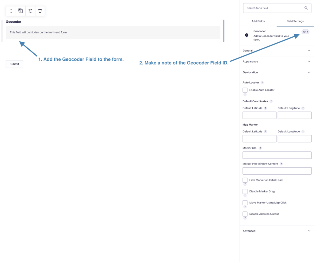 Geocoder Field Setup in Gravity Forms