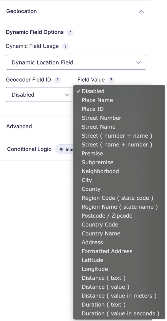 Gravity geolocation Dynamic Location Field