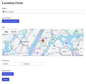 Location Form Front End