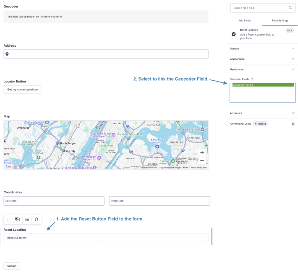 Locator Location Button Setup Steps