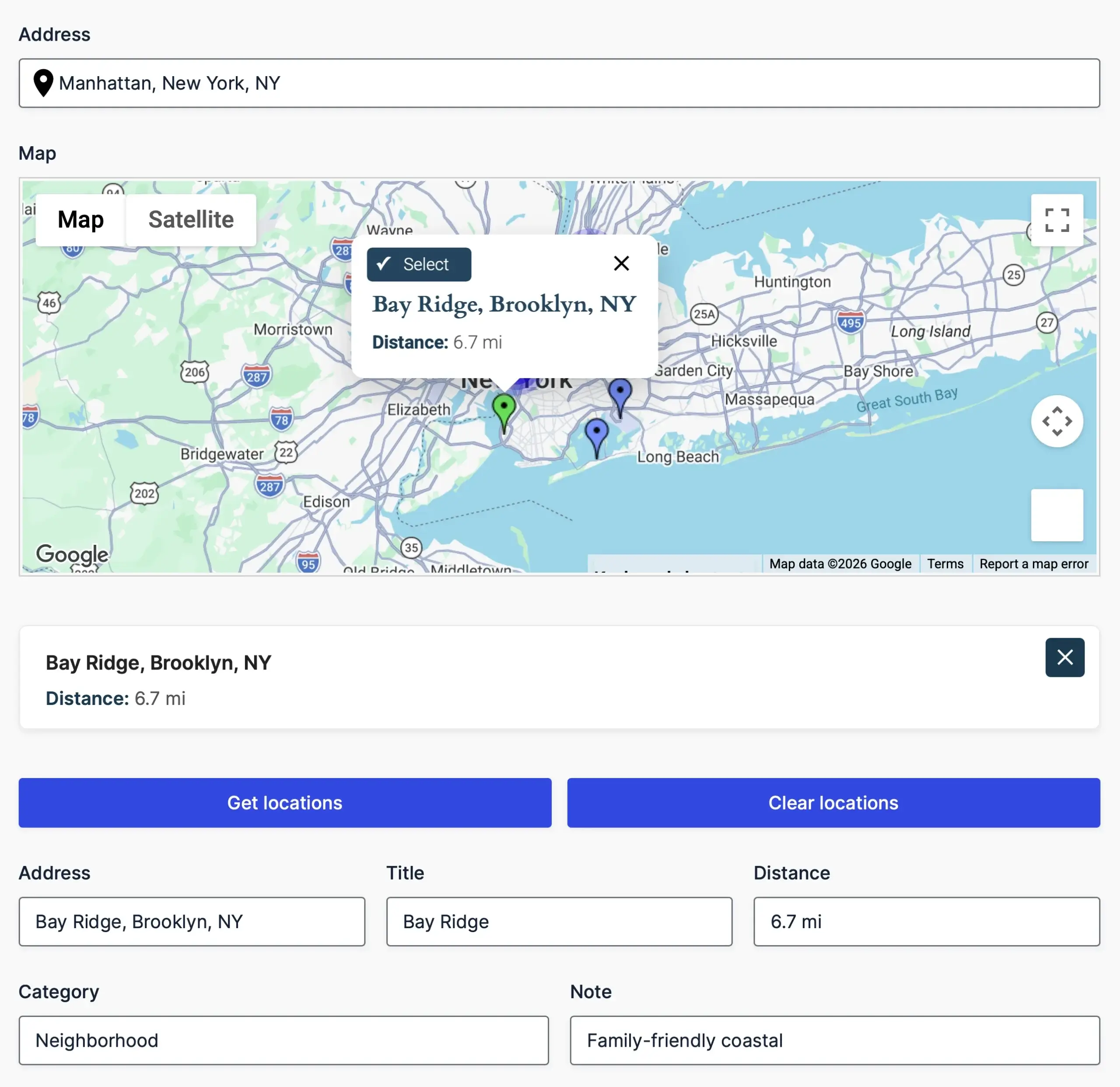 Gravity Geolocation Nearest Locations Workflow