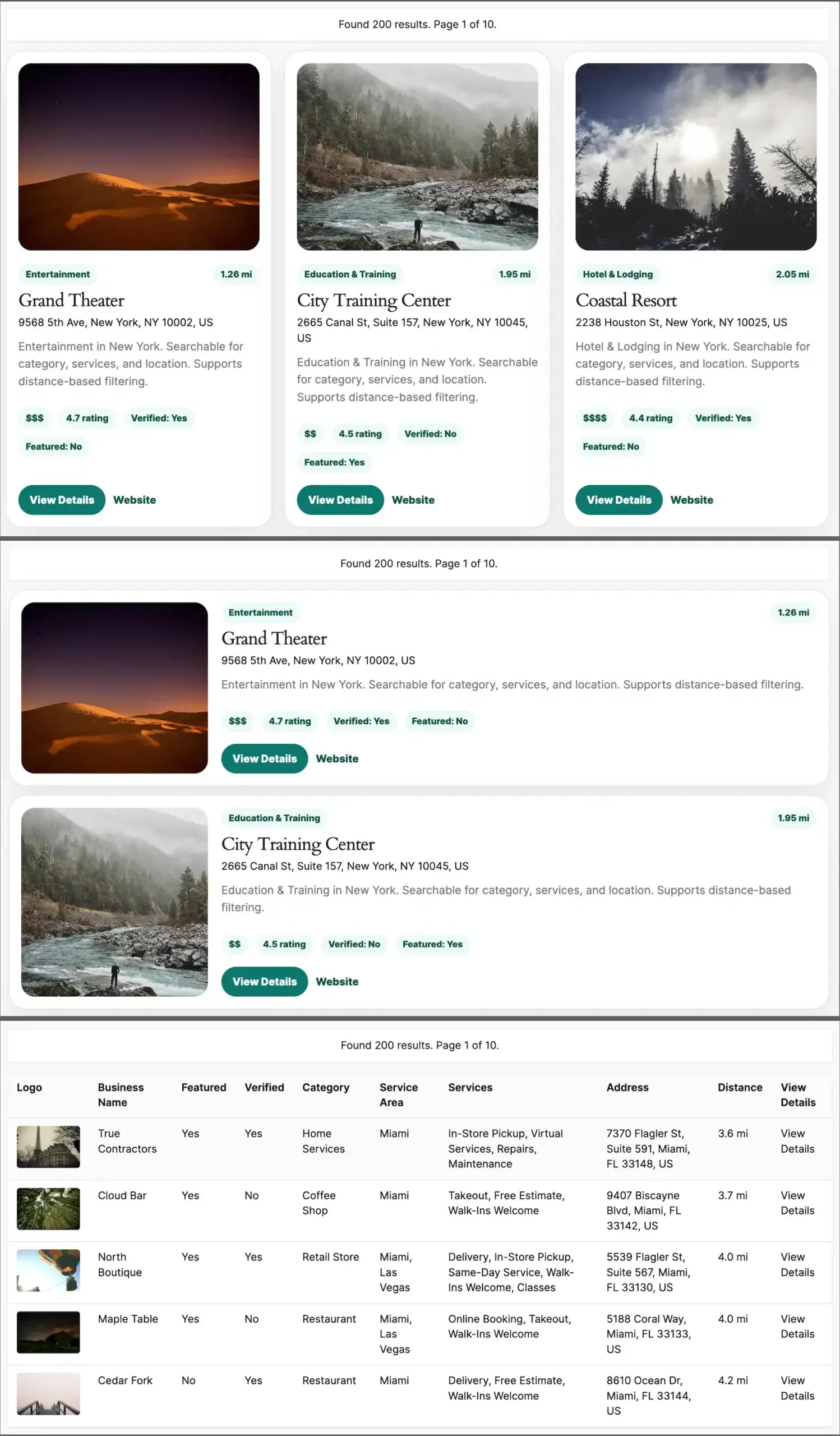 Gravity Search Directory Layouts
