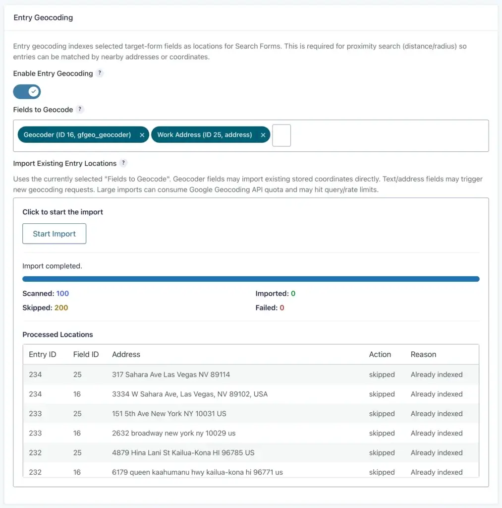 Gravity Search Entry Geocoding Importer