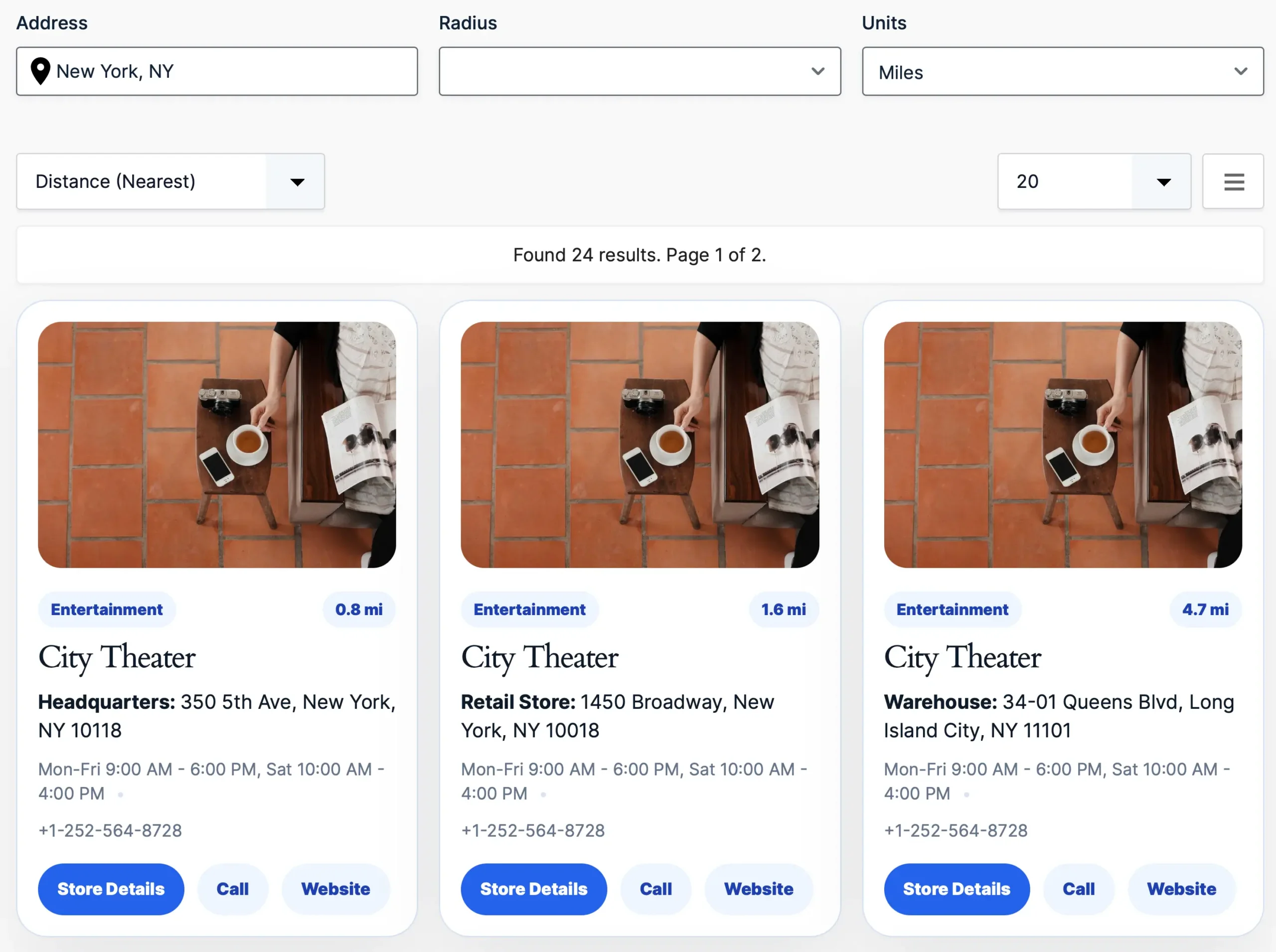 Gravity Search Multiple Locations Per Entry