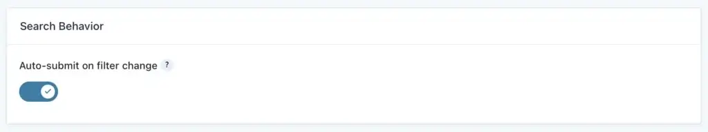 Gravity Search Search Behavior Settings