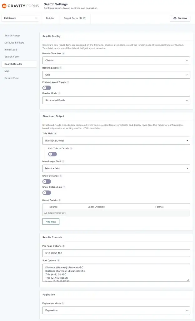 Gravity Search Search Results Settings