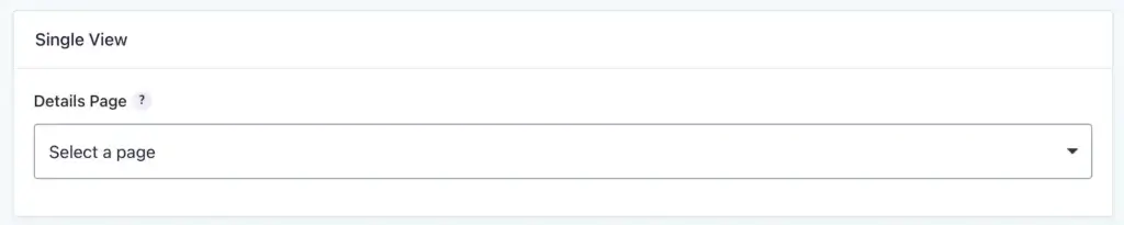 Gravity Search Single View Page Selector