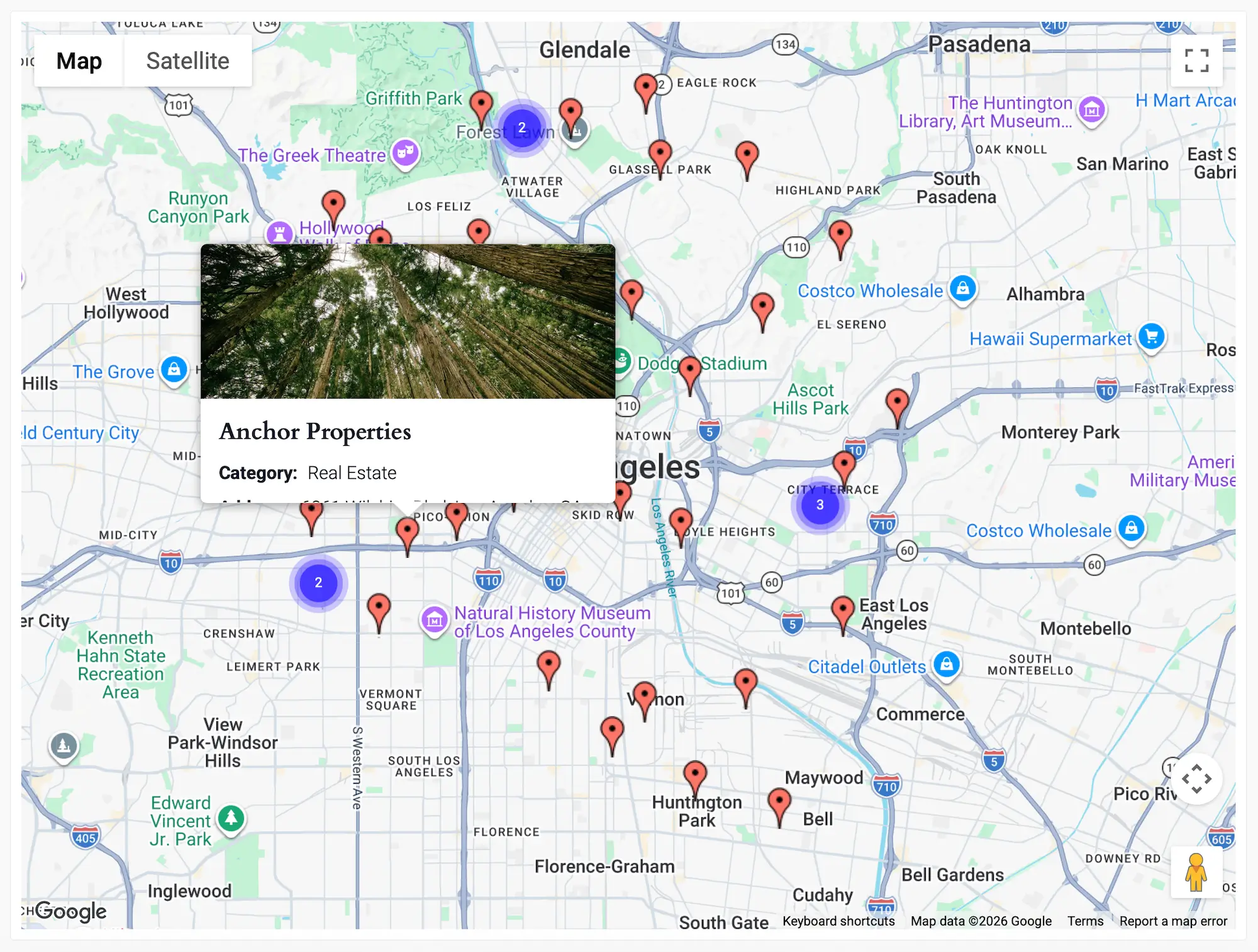 Gravity Search Store Locator Map