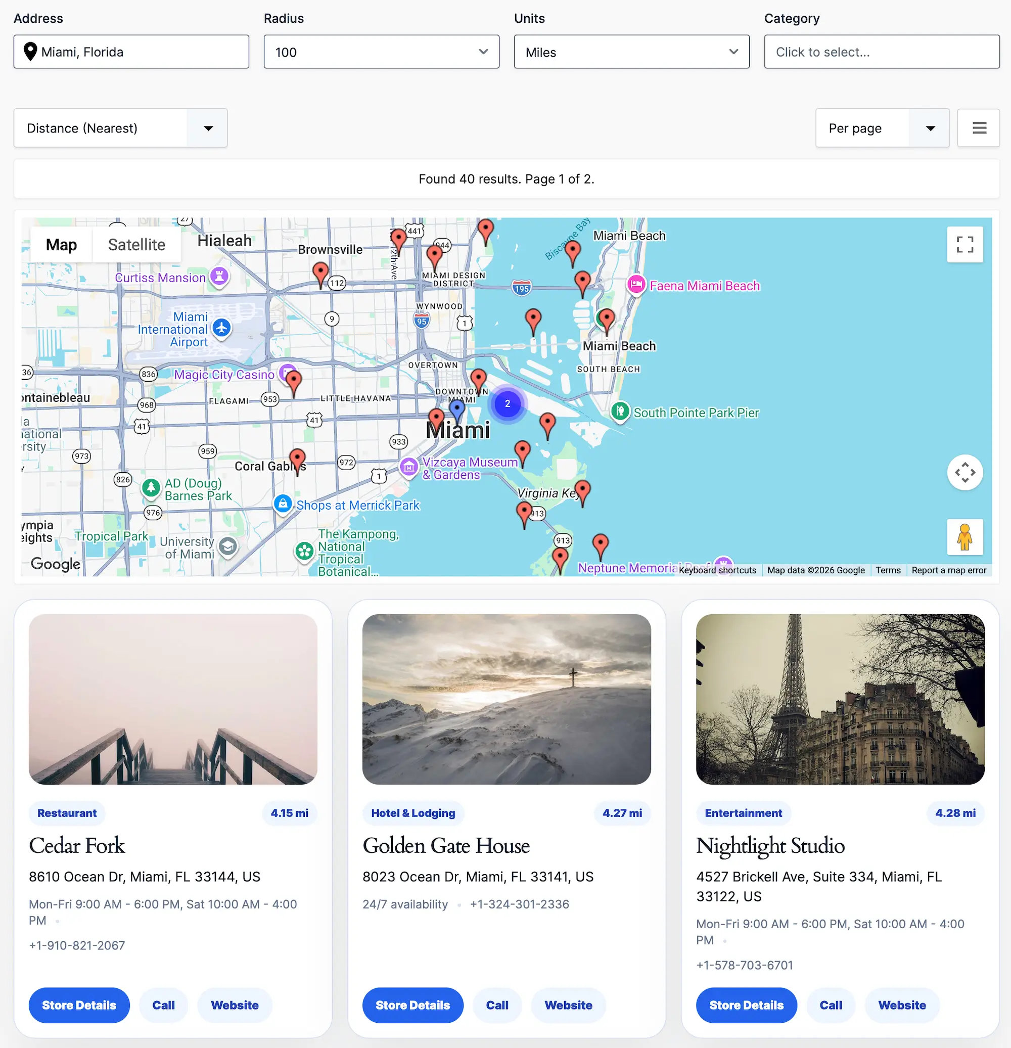 Gravity Search Store Locator Search