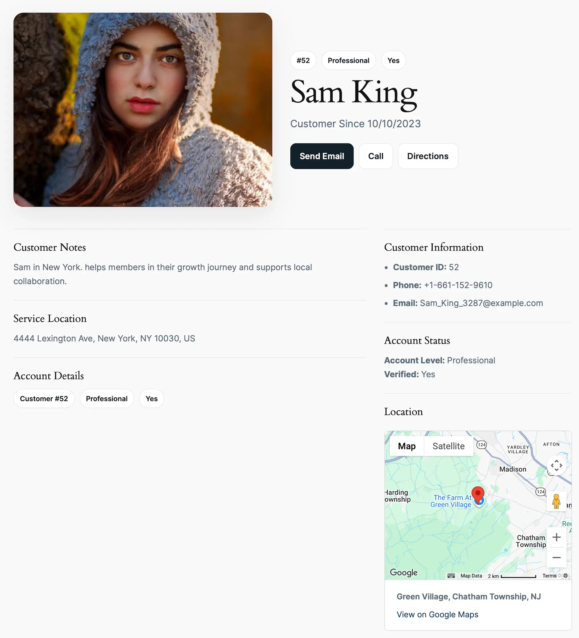 Dedicated Gravity Search entry page displaying customer and location information